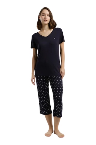 Arnetta Kadın Lacivert Kısa Kol Pijama Takım 3225 Lacivert