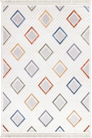 Vivaldi İndia 3016 Renkli İskandinav Serisi Salon Oturma Yatak Odası Halısı Çok Renkli