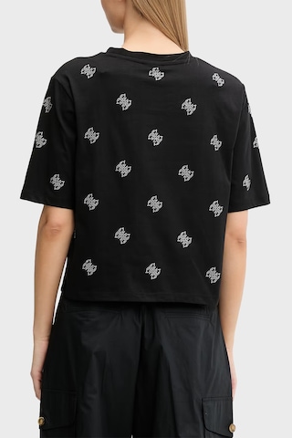 Guess Silvy 4g Ss Cn % 100 Pamuk Boxy Fit Taşlı T Shirt Bayan T Shirt V6gı18 K2985 Jblk Siyah