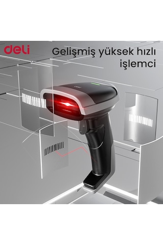 Delı 1d Lazer Barkod Okuyucu Usb Kablolu Hızlı Tarama El Tipi Scanner