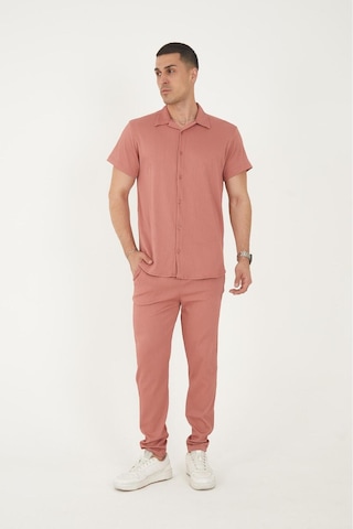Mfz Giyim Gül Kurusu Renk Ottoman Kumaş Slim Fit Erkek Pantolon - Gömlek Alt Üst Takım