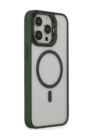 Joko Apple iPhone Uyumlu 15 Pro Kılıf Roblox Lens Magsafe Standlı Kapak - Glblseme - 15 Koyu Yeşil