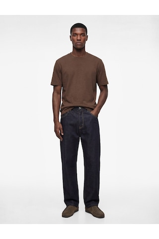 Koton Regular Fit Kısa Kollu Bisiklet Yaka Pamuklu Basic Tişört Kahverengi 6sam10287mk Kahve