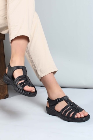 Fast Step Hakiki Deri Kadın Klasik Sandalet 952za21888-1 001