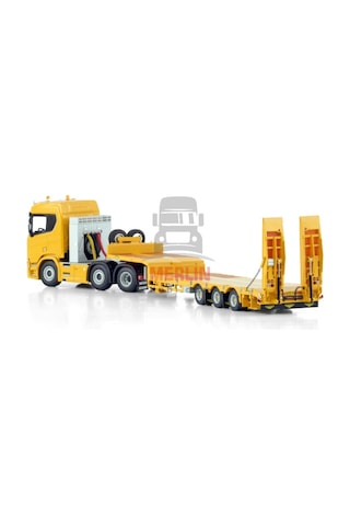 1/50 Lowbed Scanıa R Normal Cr20n 6x2 Twın Steer Semı Low Loader Wıth Ramps - 3 Axle