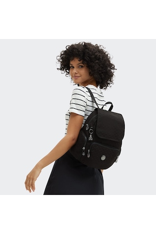 Kıplıng City Zip S Küçük Boy Sırt Çantası Siyah Black Sıgnature Jq Siyah