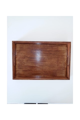 Eskitme Efektli Ahşap Dekoratif Kahve, Çay, Söz, Nişan, Sunum , Servis Tepsisi Eskitme Kahverengi