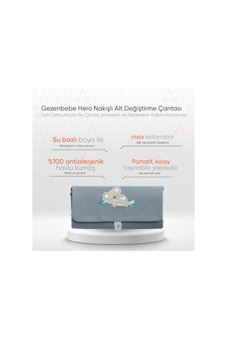 Gezenbebe Hero Nakışlı Alt Değiştirme Çantası