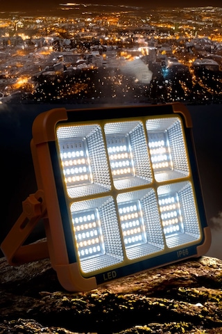 Thentech Solar Güçlü Fener Powerbank Olarak Kullanılabilir Güneş Enerjili Acil Durum Feneri Beyaz
