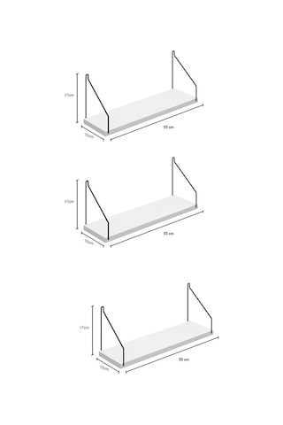 Roomiehome Duvar Rafı Kitaplık Mutfak Banyo Yaşam Alanı 3 Lü Set 15X55 Cm