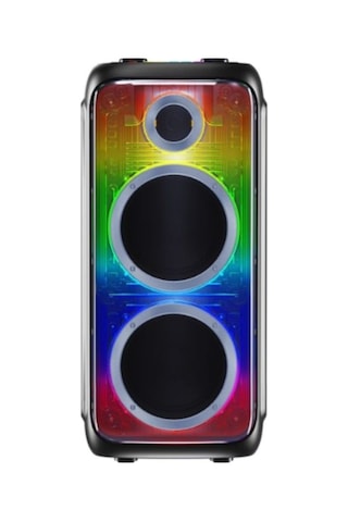 Bts-2370 75w Çift 10 İnç Rbg Işıklı Kablosuz Mikrofonlu Taşinabilir Bluetooth Karaoke Parti Hopörlörü