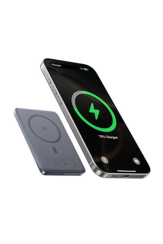 Baseus Picogo Ultra-slim Qi2 10000 Mah Hızlı Şarj Magsafe Powerbank Koyu Gri