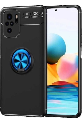 Xiaomi Redmi Note 10s Kılıf Zore Ravel Silikon Kapak Siyah-Mavi
