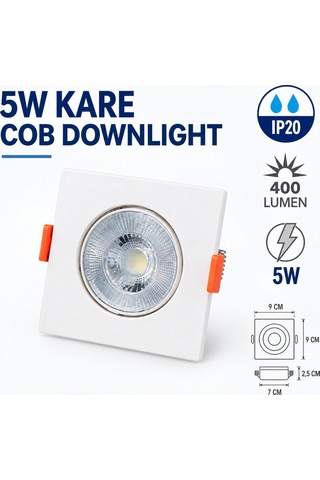 Lampist 5w Plastik, Beyaz Kasa Cob Downlıght 6500k Lampist 5w Plastik, Beyaz Kasa Cob Downlıght 6500k