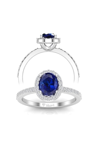 1.50 Karat Pırlantalı Safir Yüzük