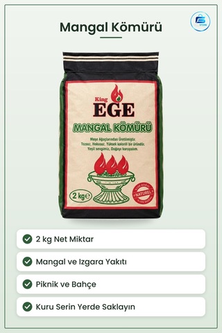 Mangal Kömürü 2 Kg Isıtma Yakıtı Barbekü Izgara Bahçe Piknik Yeme