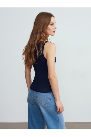 Dilvin 21048 Halter Yaka Top-lacivert Lacivert