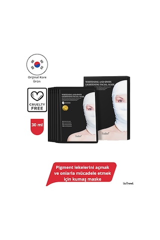 Sudee Whitening And Spots Lightening Facial Mask 30 Ml 5 Ad Lekelerini Açmak İçin Kumaş Maske