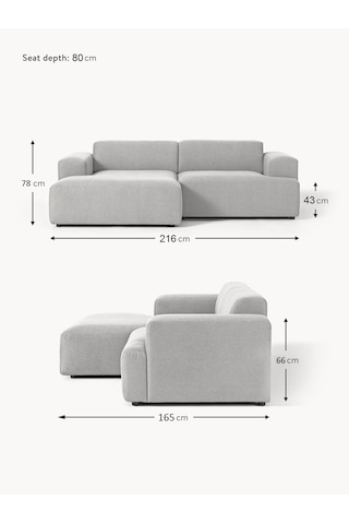 Most Mollista 2 Modül Sol Köşe Koltuk 32 Gri Keten Kumaş Yumuşak