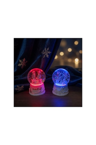 4 Adet Love Story Işıklı Mini Kar Küresi Cam Küre Polyester Taban, Işıklı Mini Snow Globe, Sevgili Çift Figürlü Hediye
