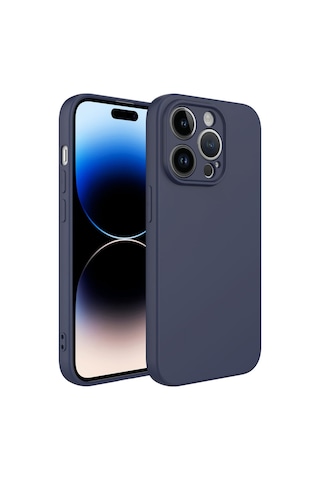 Zeyline Apple Uyumlu iPhone 14 Pro Max Zore Kamera Korumalı Mara Lansman Kapak-lacivert