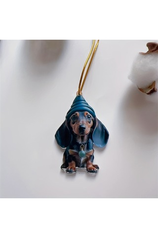 Ranyeek Akrilik Sosis Köpek Dikdörtgen Askı, Noel Ağacı Araç Dekorasyonu, 1 Adet, Festivite Stili, Ev Ve Partiler İçin Zekice Aksesuar
