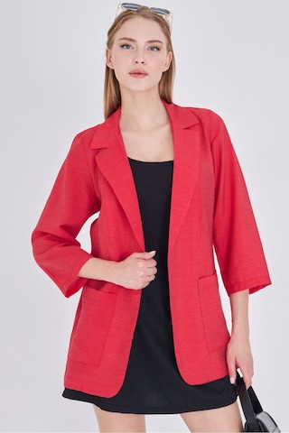 Armonika Kadın Kırmızı Cepli Oversize Ceket Arm-25y001064