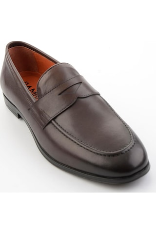 Kahve Hakiki Deri Erkek Loafer Ayakkabı E01648611803 Kahve