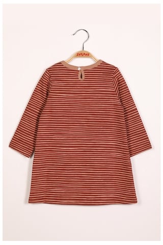Zeyland Kız Çocuk Çizgili Cepli Elbise (2-7Yaş)
