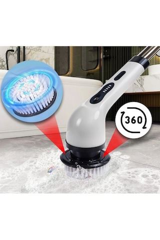 Şarjlı Ve Elektrikli Temizlik Fırçası 7 Adet Başlık Turbo Dönüş Teknolojisi Mutfak Banyo