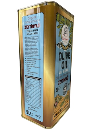 Gustolea Nature Organik Bebek Soğuk Sıkım Naturel Sızma Zeytinyağı 5 L