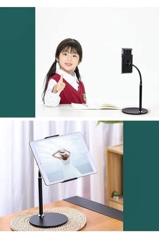 Ga20 360 Ayarlı Metal Standlı Masa Üstü Metal Gövde Tablet Tutucu Telefon Standı Kaymaz Taban