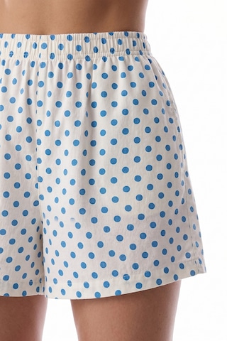 Penti Ekru Blue Dots Gömlek Şort Pijama Takımı Ecru