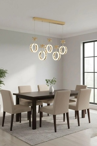 Lumia Lighting Zero Model 5"li Kristal Taşlı Gümüş 3 Renk Modu Ledli Salon Mutfak Oturma Odası Sarkıt Led Avize Gold