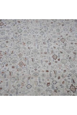 Krem Eskitme Otantik Desenli Saçaklı Polip Tabanlı Modern Halı 200 x 290 CM