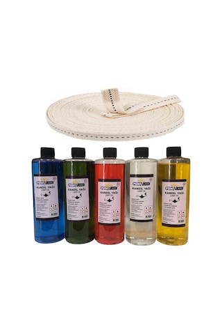 400 Ml Kandil Yağı 5 Renk Kokusuz Dumansız Gaz Lambası Yakıtı