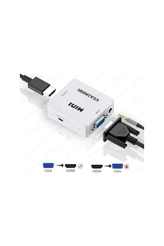 Mini VGA to HDMI Çevirici Dönüştürücü Adaptör Ses Destekli