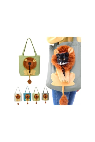 Evcil Hayvan Tuvali Omuz Taşıma Çantası, Sevimli Aslan Şeklinde Evcil Hayvan Tuvali Omuz Çantası Kedi Taşıyıcı, Taşınabilir Kediler İçin Küçük Evcil Hayvan Tuvali Tote Göğüs Çantası, Küçük Köpekler