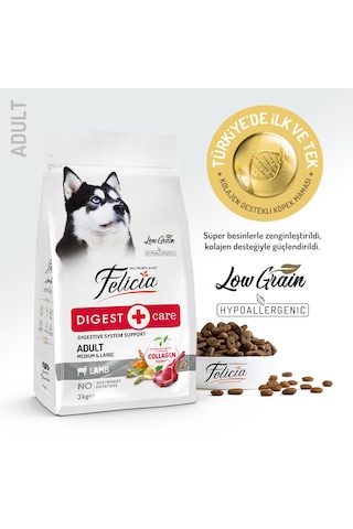 Felicia Düşük Tahıllı Kuzu Etli Yetişkin Köpek Maması 3 KG