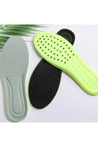 Sones 1 Çift Yüksek Esneklikli Nefes Alabilir Ter Emici Şok Emici Kesilebilir Tabanlık, Beden: 45-46 Yeşil+gri