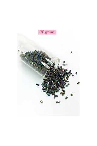 Kesme Cam Boncuk 2mm - 20 Gram - Parlak Alacalı -bnc304