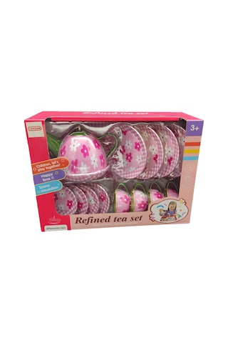 Toysan Metal Çiçekli 14 Parça Çay Seti 966-d2