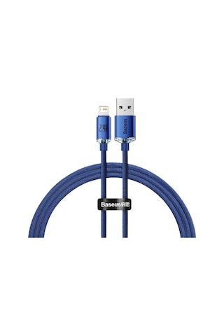 Baseus Crystal Shine USB to Lightning 1.2m 2.4A Hızlı Şarj Mavi