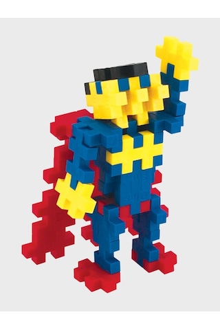 Plus - Plus Minecraft Temalı Silindir Kutuda Superhero - Süper Kahraman Lego Yapı Oyuncağı 100 Parça