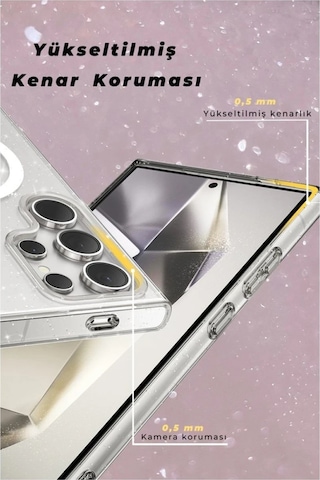 Cosmotex Newface Samsung Galaxy Uyumlu S23 Fe Kılıf Glow Magsafe Kapak - Siyah