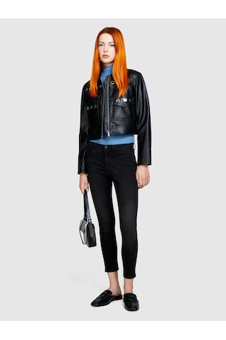 Sisley Streç Pamuklu Yüksek Bel Dar Paça Denim Pantolon Kadın Lacivert Pantolon - 324p4rr3575v7