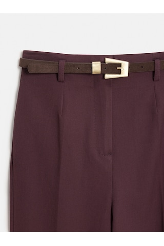 Dilvin 72242 Kemerli Yüksek Bel Pantolon-bordo Bordo