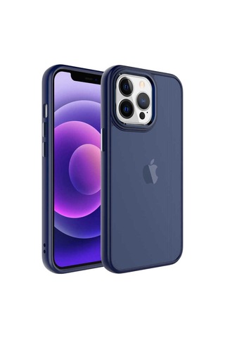 Apple Uyumlu iPhone 13 Pro Max Kılıf Buzlu Sert Pc Zore May Kapak Siyah