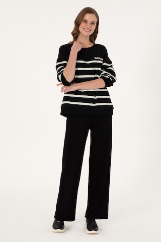 U.S. Polo Assn. Kadın Siyah Loose Fit Triko Pantolon 50297151-VR046