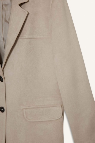 Defacto Regular Fit Ceket Yaka Süet Blazer Ceket E7236ax25aubg220 Bej